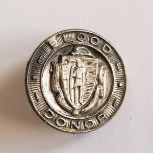 Vintage Blood Donor pin State of Massachusetts silver tone tiny brooch